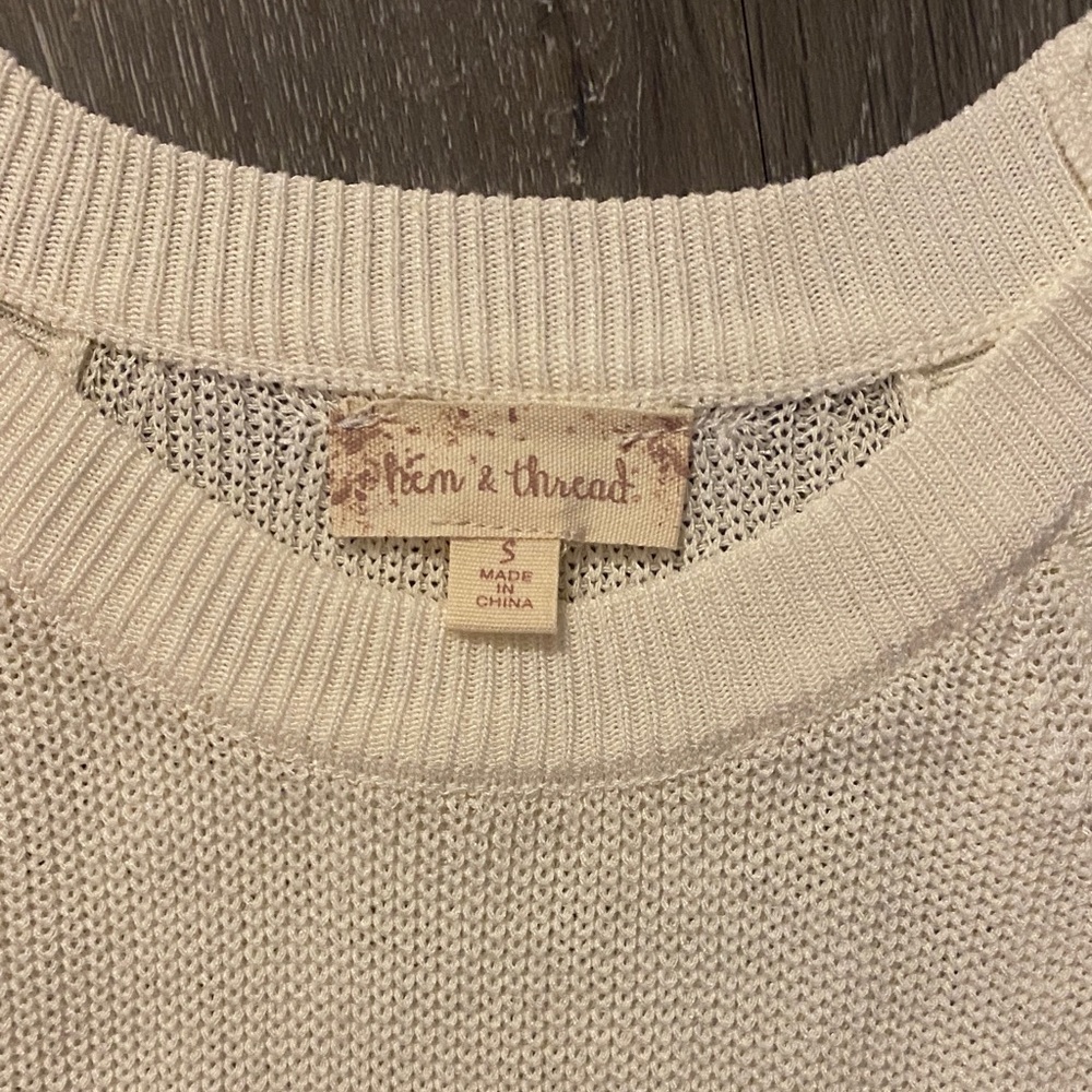 Hem & Thread Cream Knit Top - Picture 2 of 4